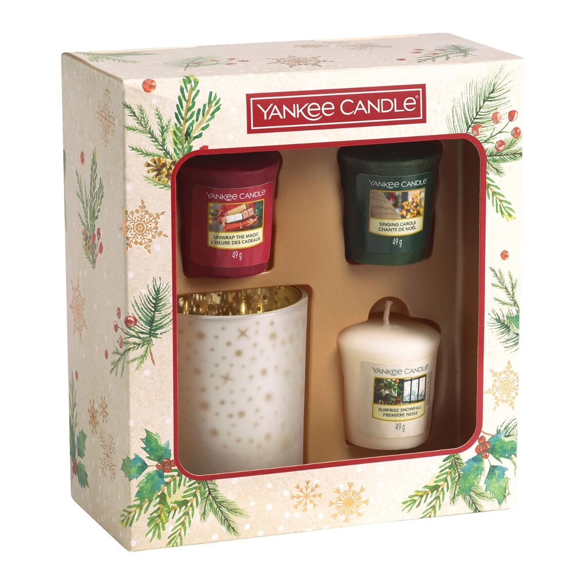 Yankee Candle 3 Votive Candle & Votive Holder Gift Set - Magical Christmas Morning - Image 3