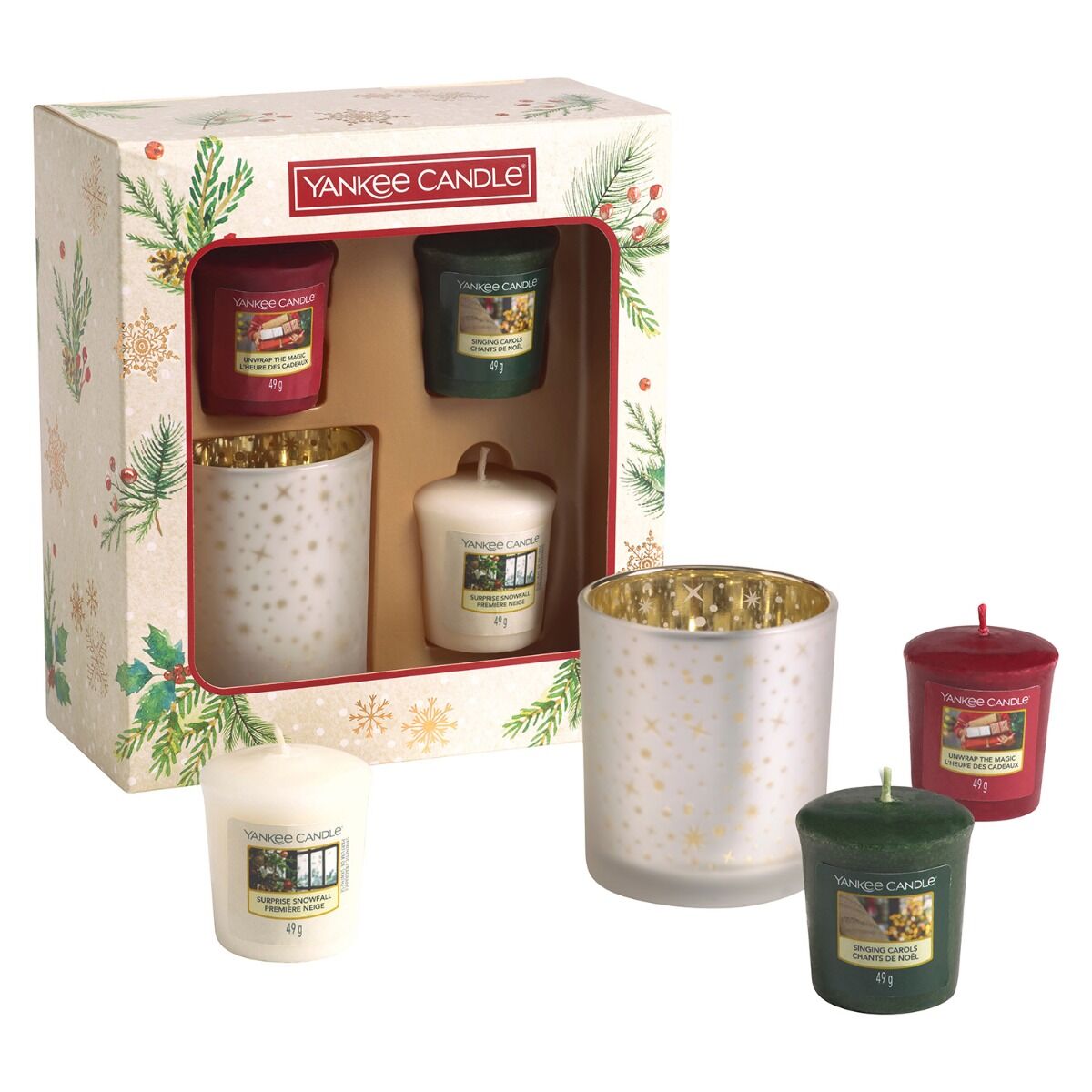 Yankee Candle 3 Votive Candle & Votive Holder Gift Set - Magical Christmas Morning - Image 2