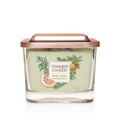Yankee Candle Elevation Collection - Holiday Garland - Medium 3-Wick Square Candle