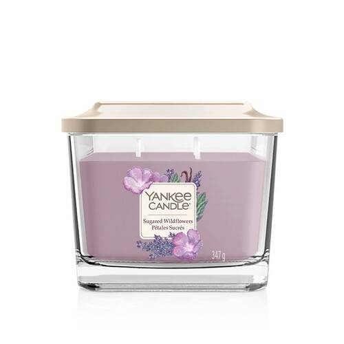 Yankee Candle Elevation Collection - Sugared Wildflowers - Medium 3-Wick Square Candle
