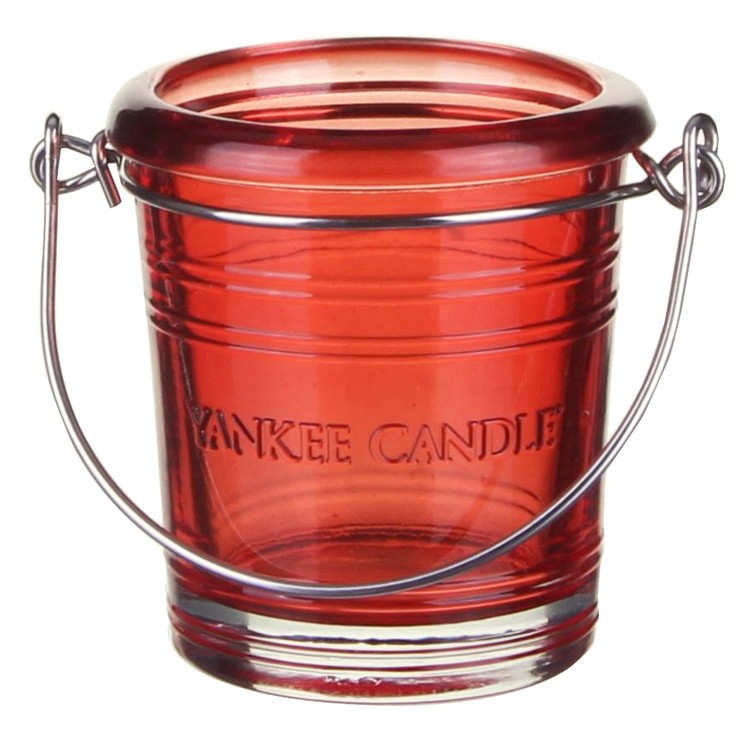 Yankee Candle Votive / Tea Light Bucket Holder Ruby Red