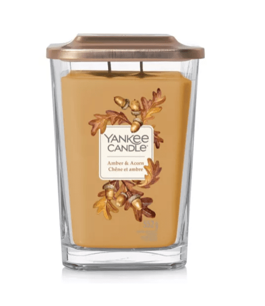 Yankee Candle Elevation Collection - Amber and Acorn - Large 2-Wick Square Candle