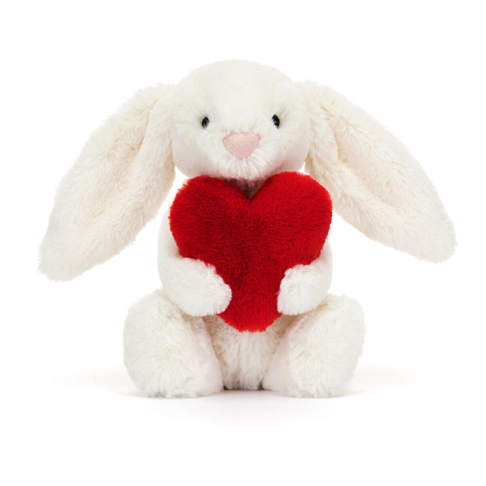 Jellycat Bashful Red Love Heart Bunny - Small, 18cmx9cmx8cm - Image 2