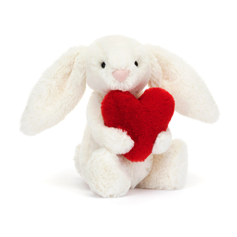 Jellycat Bashful Red Love Heart Bunny - Small, 18cmx9cmx8cm