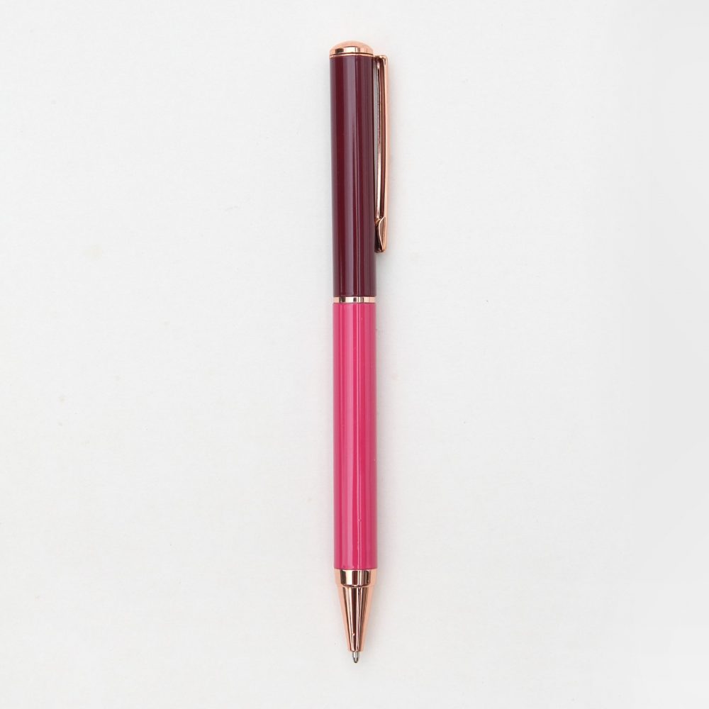 Caroline Gardner Pink & Burgundy Boxed Pen - PEN112 - Image 3