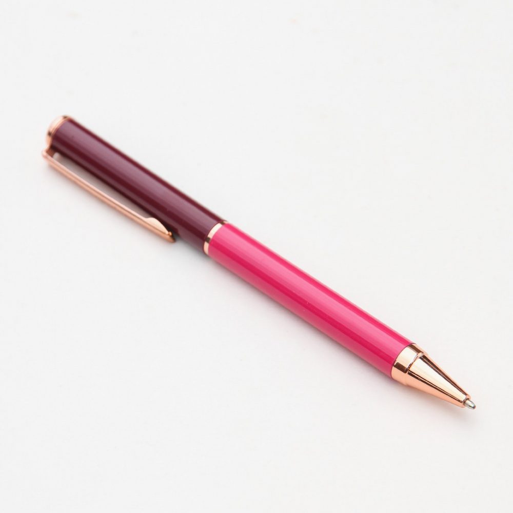 Caroline Gardner Pink & Burgundy Boxed Pen - PEN112 - Image 2
