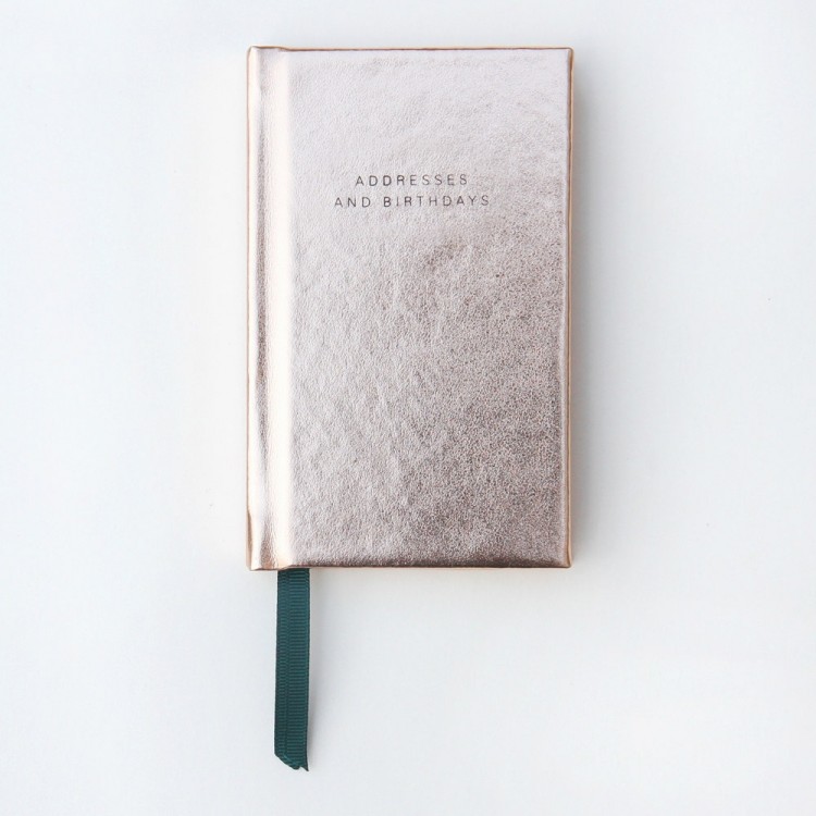 Rose Gold Metallic Handbag Size Address Book - Caroline Gardner