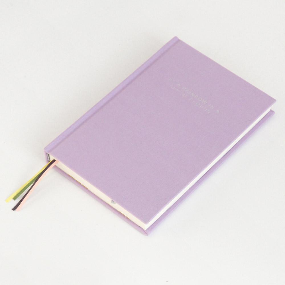 'Be a Rainbow in a Sky of Clouds' Lilac Multi Ribbon Hardback Notebook - Caroline Gardner - Image 6