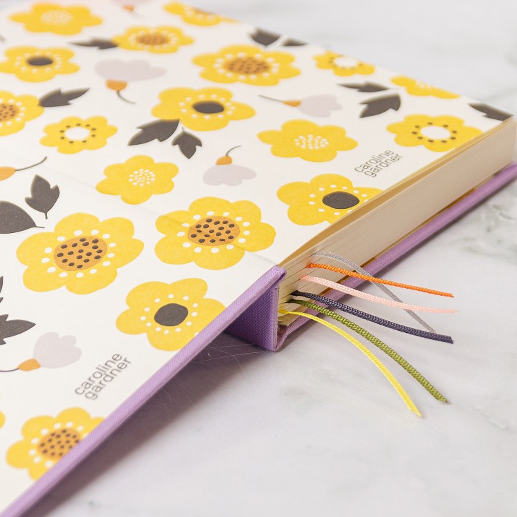 'Be a Rainbow in a Sky of Clouds' Lilac Multi Ribbon Hardback Notebook - Caroline Gardner - Image 2