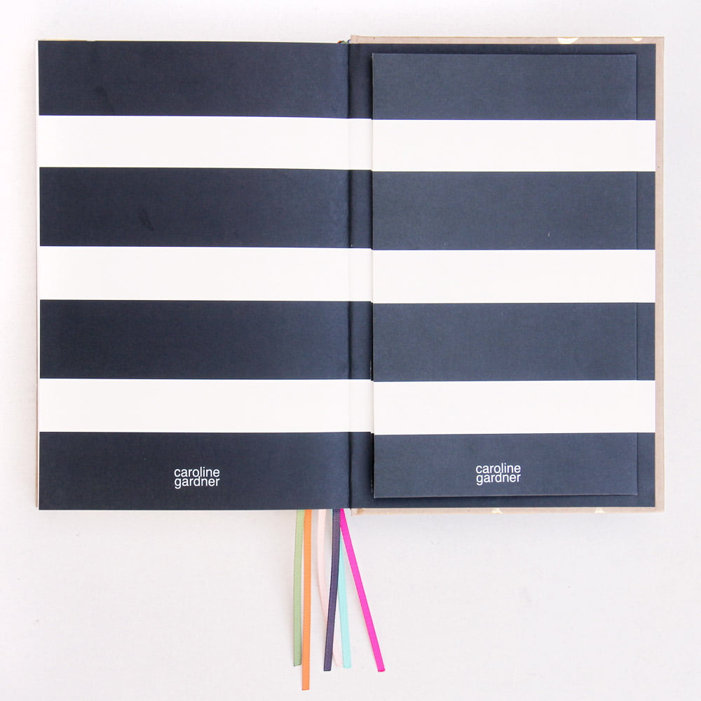 Kraft Gold Hearts Multi Ribbon Hardback Notebook - Caroline Gardner - Image 4
