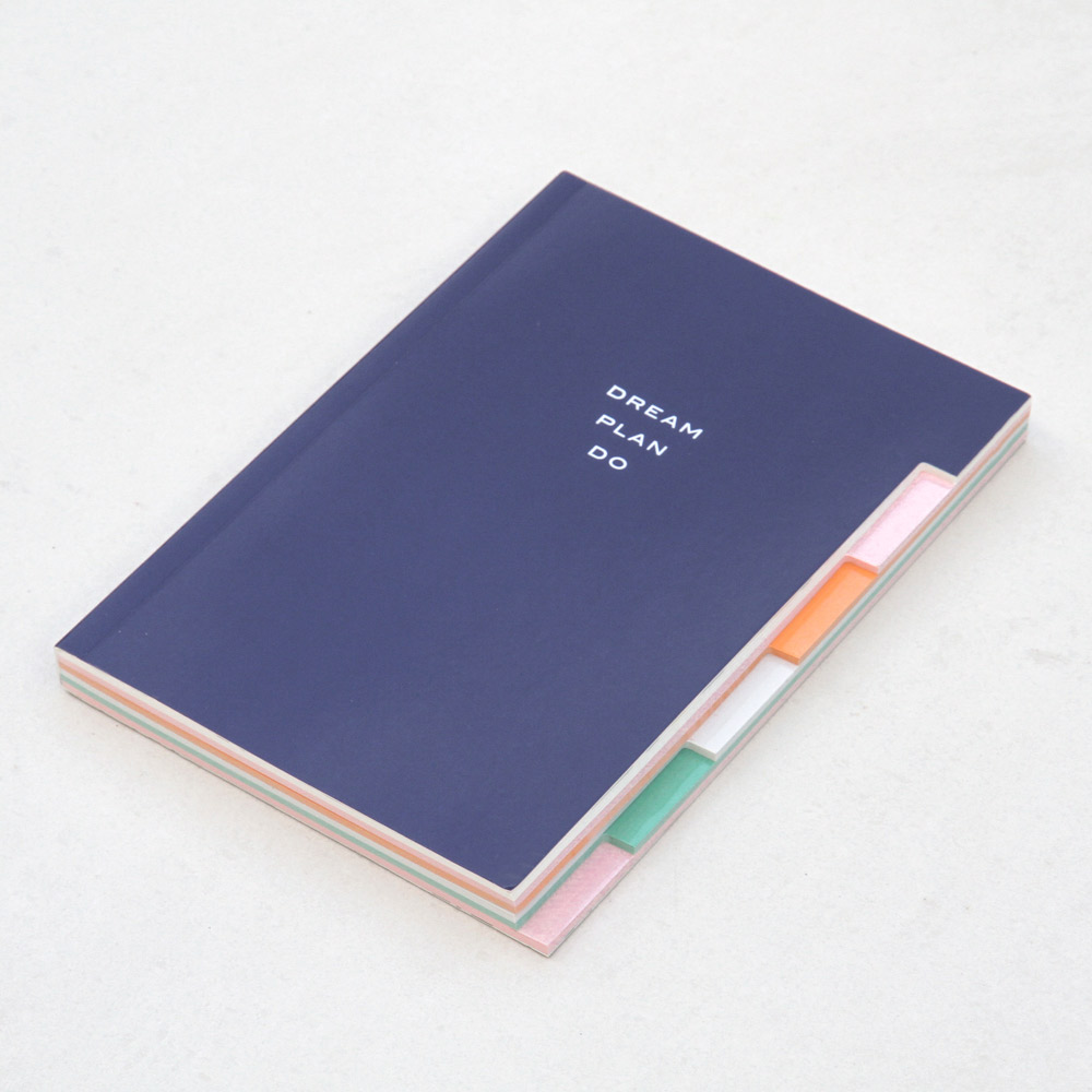 'Dream Plan Do' Navy Patent Multi Tab Notebook - Caroline Gardner