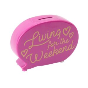 'Living For The Weekend' Ceramic Speech Bubble Shaped Money Bank - Sweet Tooth - CGB Giftware