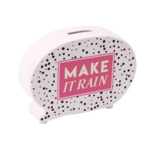 Make It Rain Ceramic Speech Bubble Shaped Money Bank - Sweet Tooth - CGB Giftware