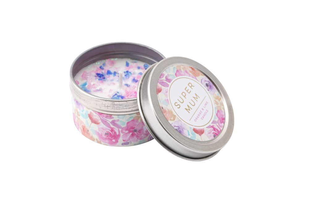Super Mum Orange and Lime Scented Candle Tin - CGB Giftware