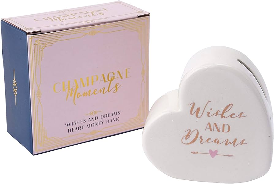 Wishes and Dreams Ceramic Heart Shaped Money Bank - CGB Giftware - Image 2