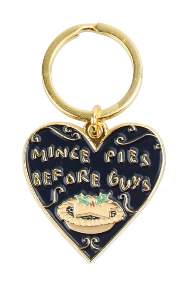 'Mince Pies Before Guys' Christmas Metal Keyring - CGB Giftware - Image 3