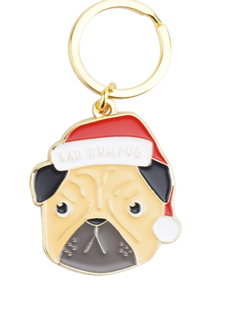 'Bah HumPug' Pug Dog Christmas Metal Keyring - CGB Giftware - Image 3