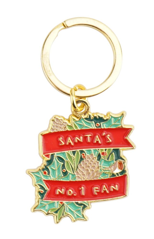 'Santa's No.1 Fan' Christmas Metal Keyring - CGB Giftware - Image 2