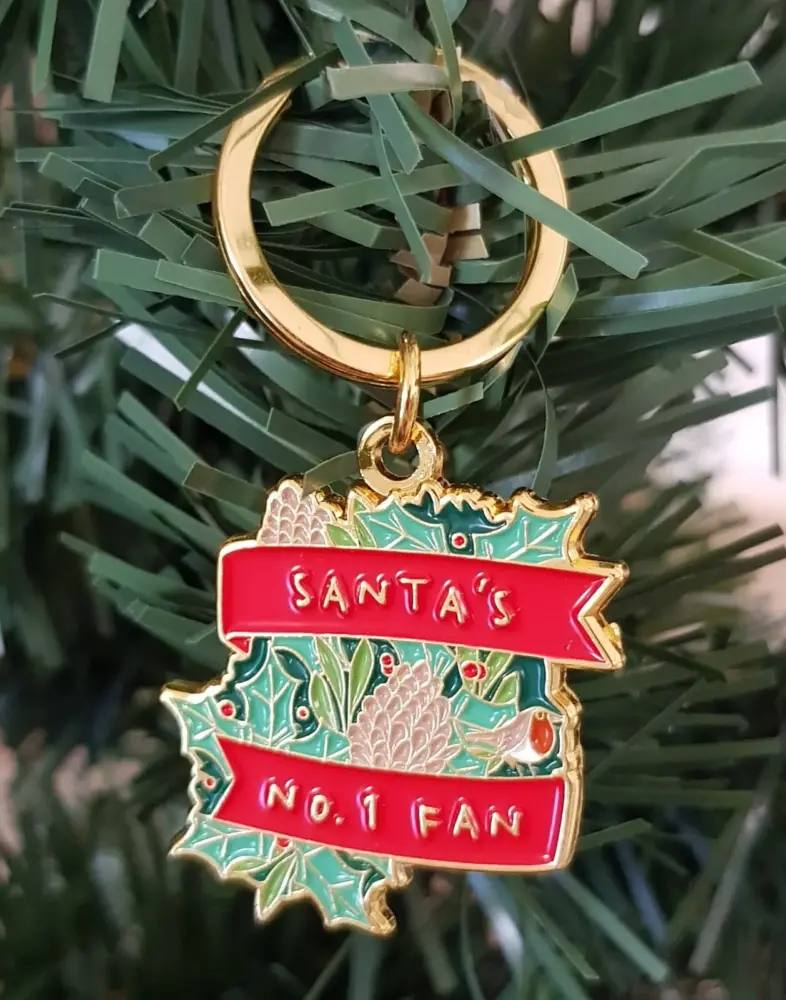 'Santa's No.1 Fan' Christmas Metal Keyring - CGB Giftware