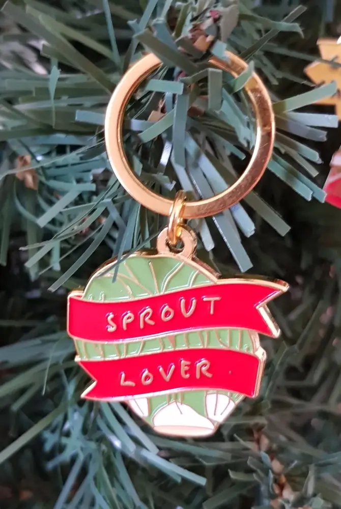 Christmas 'Sprout Lover' Festive Metal Keyring - CGB Giftware