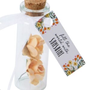 'Fill The World With Sunshine' Sentiment Flower in a Bottle Charm Keepsake - The Flower Market