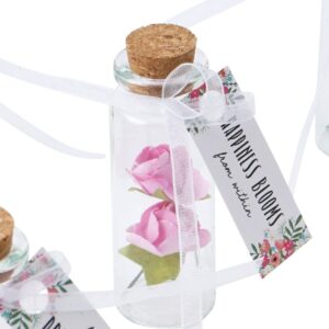'Happiness Blooms From Within' Sentiment Flower in a Bottle Charm Keepsake - The Flower Market