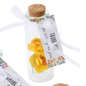 'Thank You For Helping Me Grow' Sentiment Flower in a Bottle Charm Keepsake - The Flower Market
