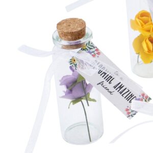 'Blooming Amazing Friend' Sentiment Flower in a Bottle Charm Keepsake - The Flower Market