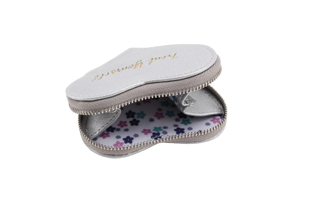 'Treat Yourself' Silver Heart Shaped Coin Purse - Willow and Rose - Image 2