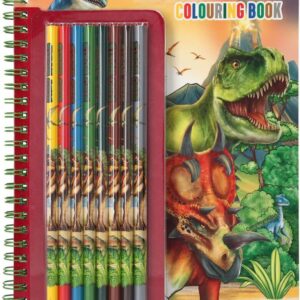 Dino World Colouring Sticker Book with Colouring Pencils Set 11385 - Depesche