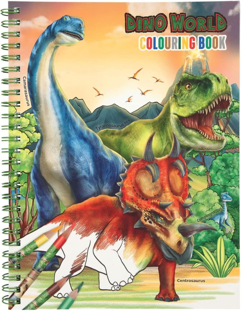 Dino World Colouring Sticker Book with Colouring Pencils Set 11385 - Depesche - Image 5