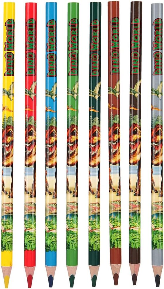 Dino World Colouring Sticker Book with Colouring Pencils Set 11385 - Depesche - Image 3