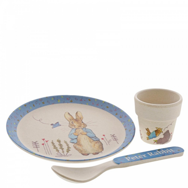Peter Rabbit Bamboo Egg Cup Dinner Set - Beatrix Potter