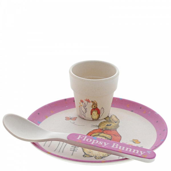 Flospy Bunny Bamboo Egg Cup Dinner Set - Beatrix Potter - Image 2