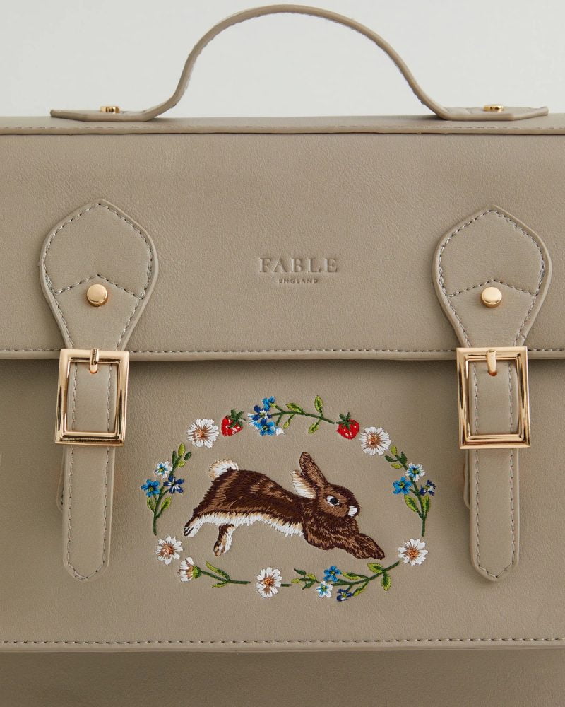 Fable England Rabbit Embroidered Satchel Bag - Image 2