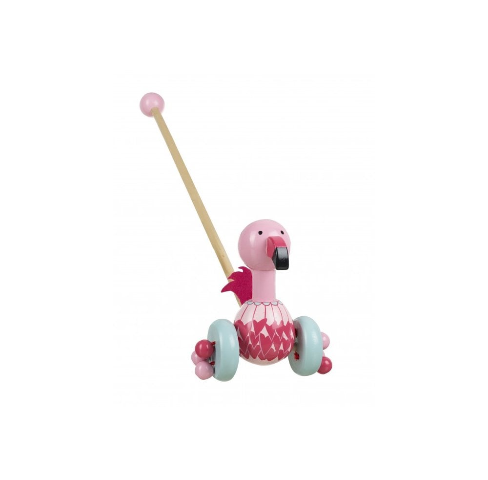 Flamingo Push Along Wooden Toy - Orange Tree Toys - Image 2