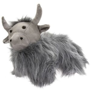 Grey Highland Cow Fabric Doorstop