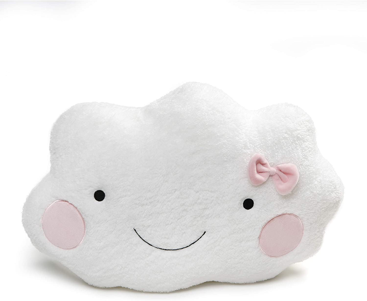 GUND Large Happy Cloud Cushion With Pink Bow