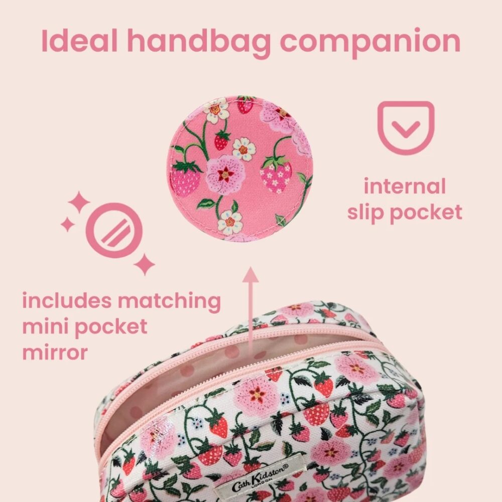 Cath Kidston - Strawberry Make Up Bag with Pocket Mirror - Image 7
