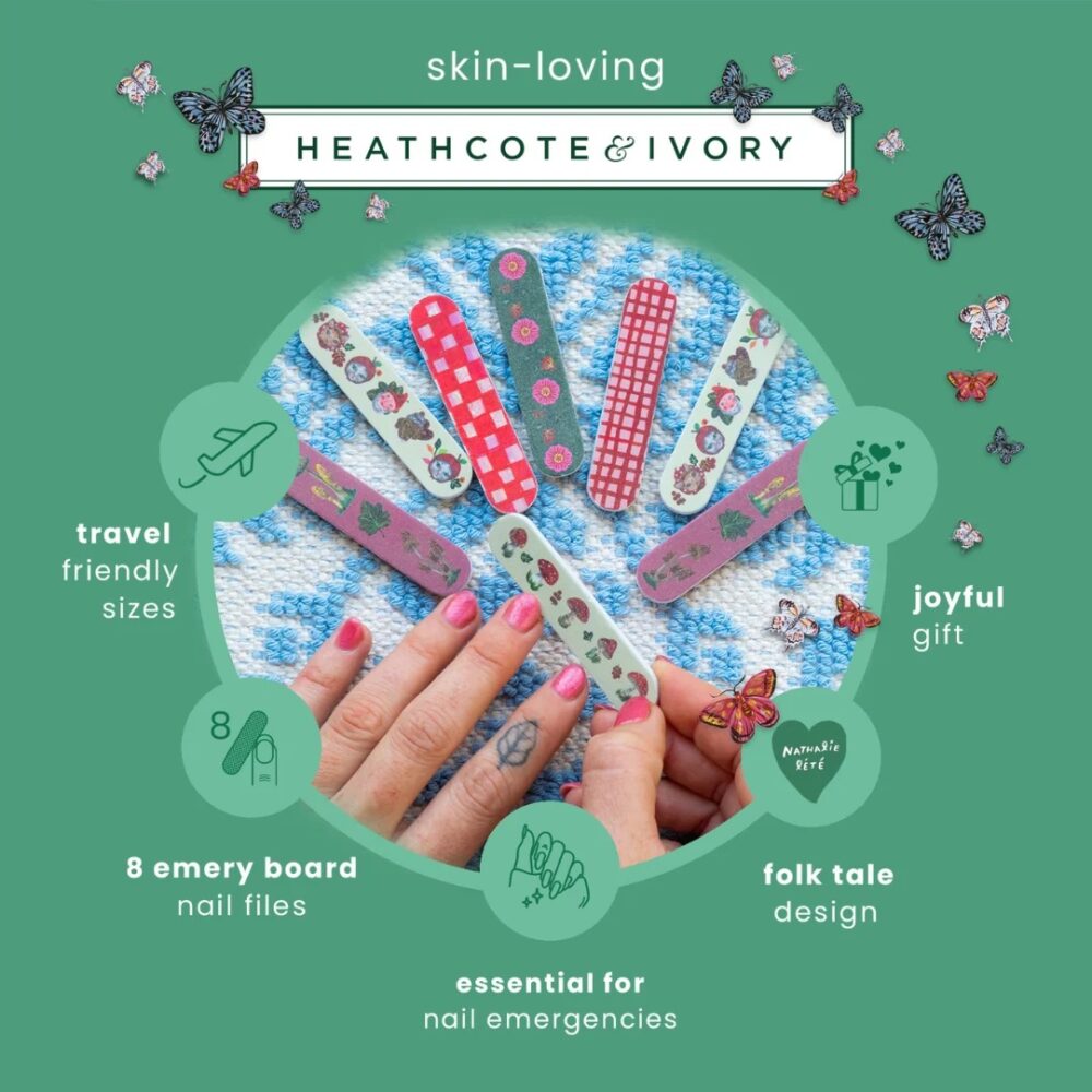 Nathalie Lete - Forest Folk 8 Mini Nail Files in 4 designs (with display tray) - Heathcote and Ivory - Image 6