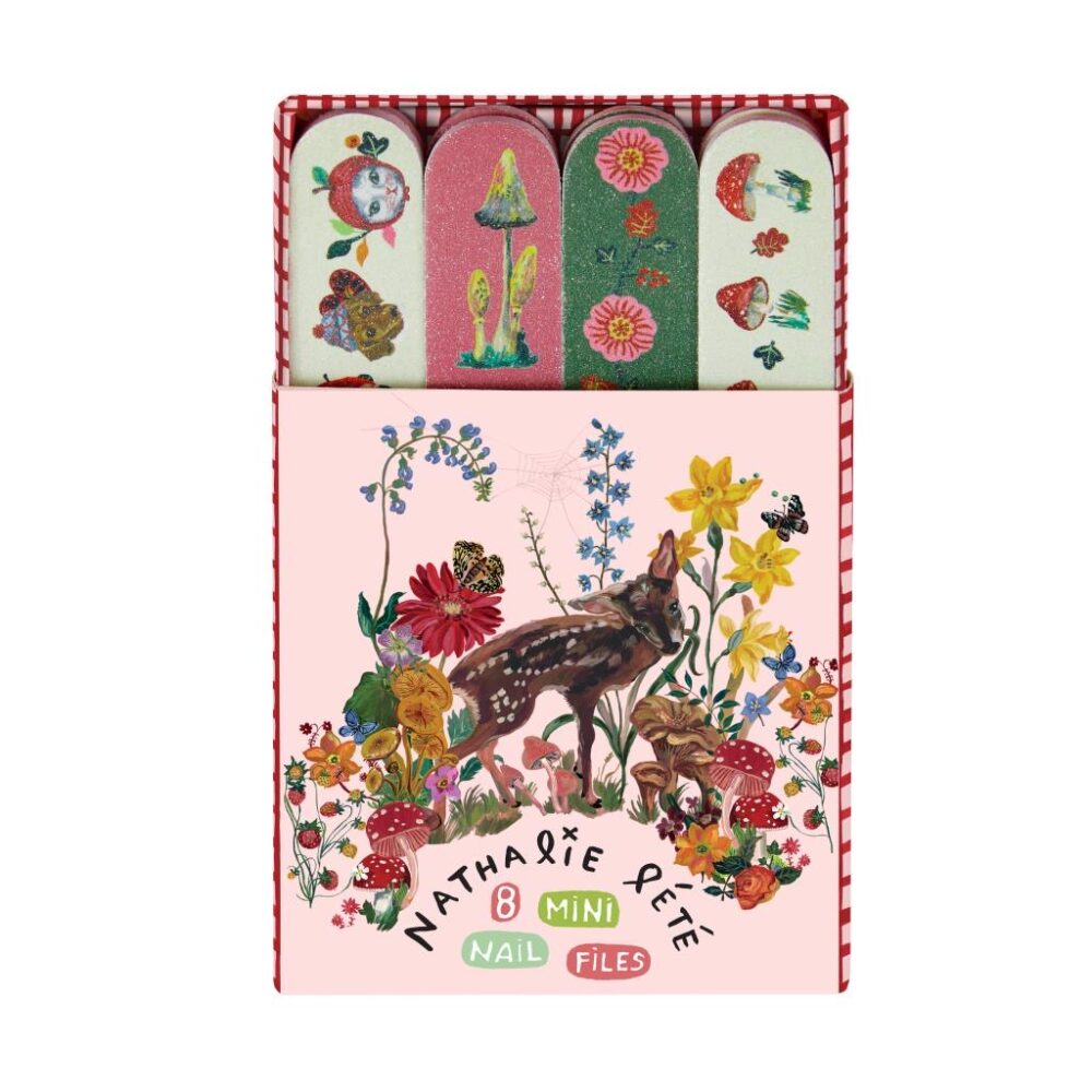 Nathalie Lete - Forest Folk 8 Mini Nail Files in 4 designs (with display tray) - Heathcote and Ivory