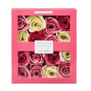 Sweet Pea and Honeysuckle Soap Flowers in Sliding Gift Box - Heathcote and Ivory