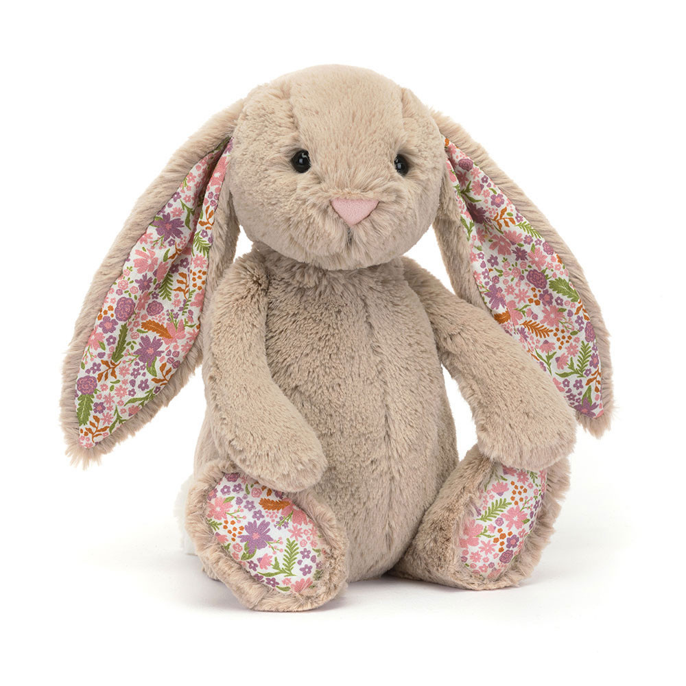 Jellycat Blossom Beige Bunny 'Petal' - Medium 31cm x 12cm x 9cm