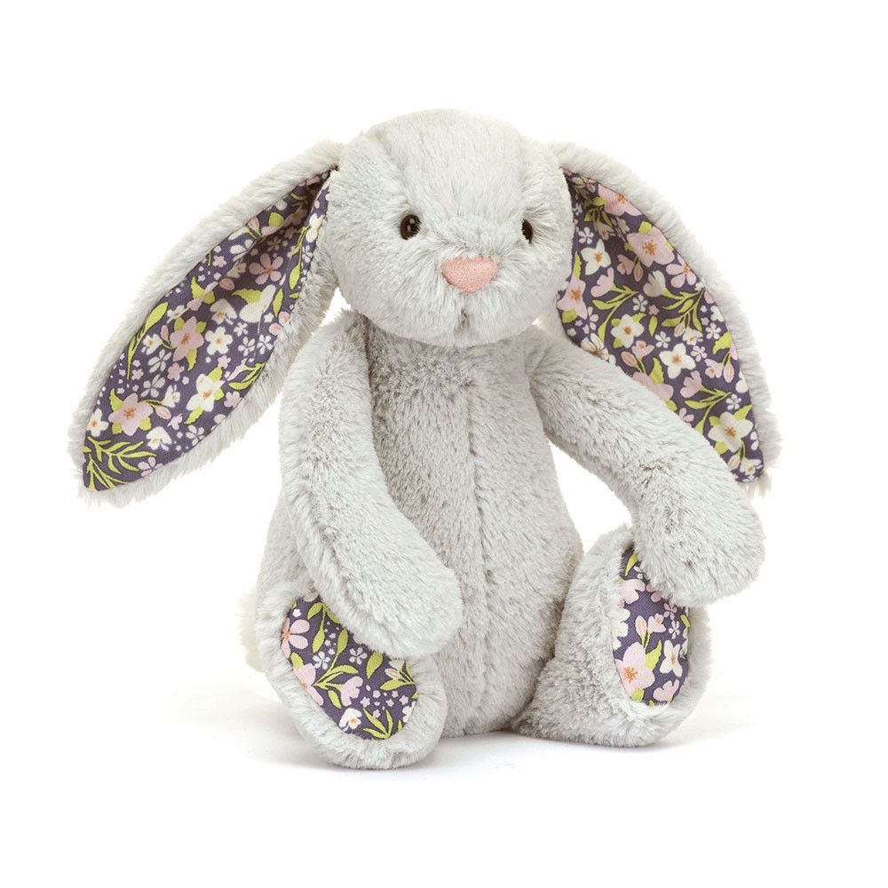 Jellycat Blossom Silver Bunny 'Bloom' - Small 18cm x 9cm x 8cm