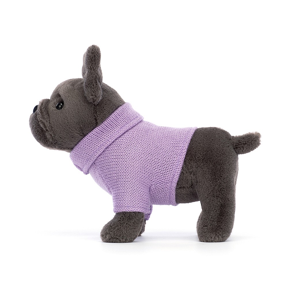 Jellycat Sweater French Bulldog Purple - 17x19cm - Image 2