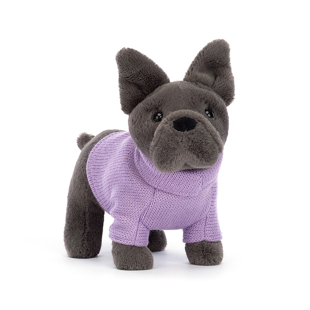 Jellycat Sweater French Bulldog Purple - 17x19cm