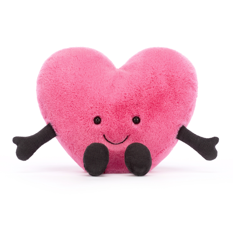 Jellycat Amuseables Pink Heart - Large, 17cm x 19cm x 7cm