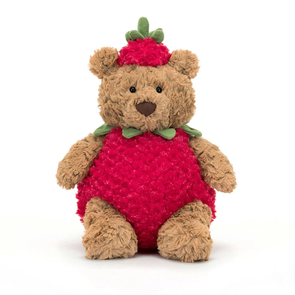 Jellycat Bartholomew Bear Strawberry - Medium, 26x12cm - Image 3