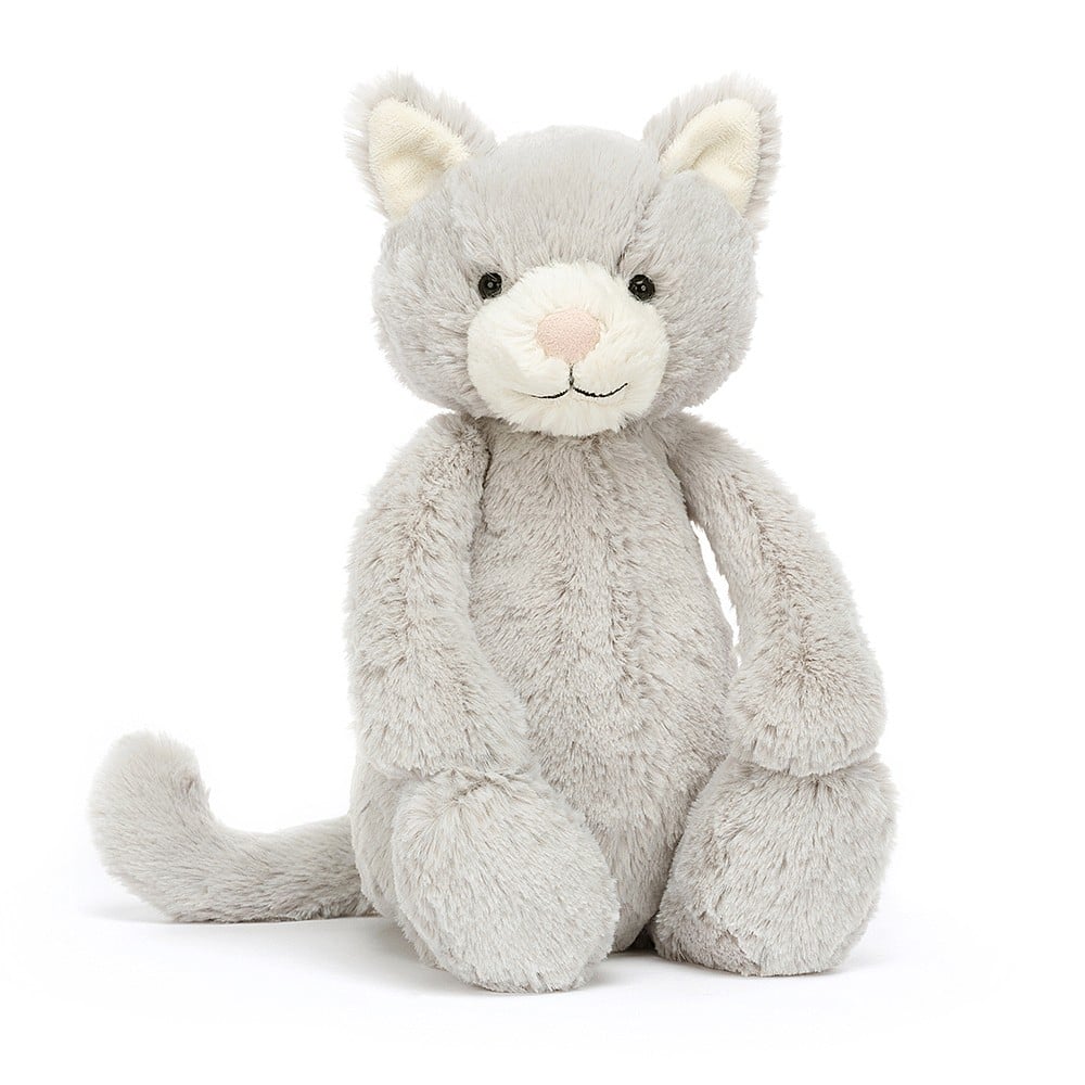 Jellycat Bashful Grey Kitty, Medium, 31x12cm