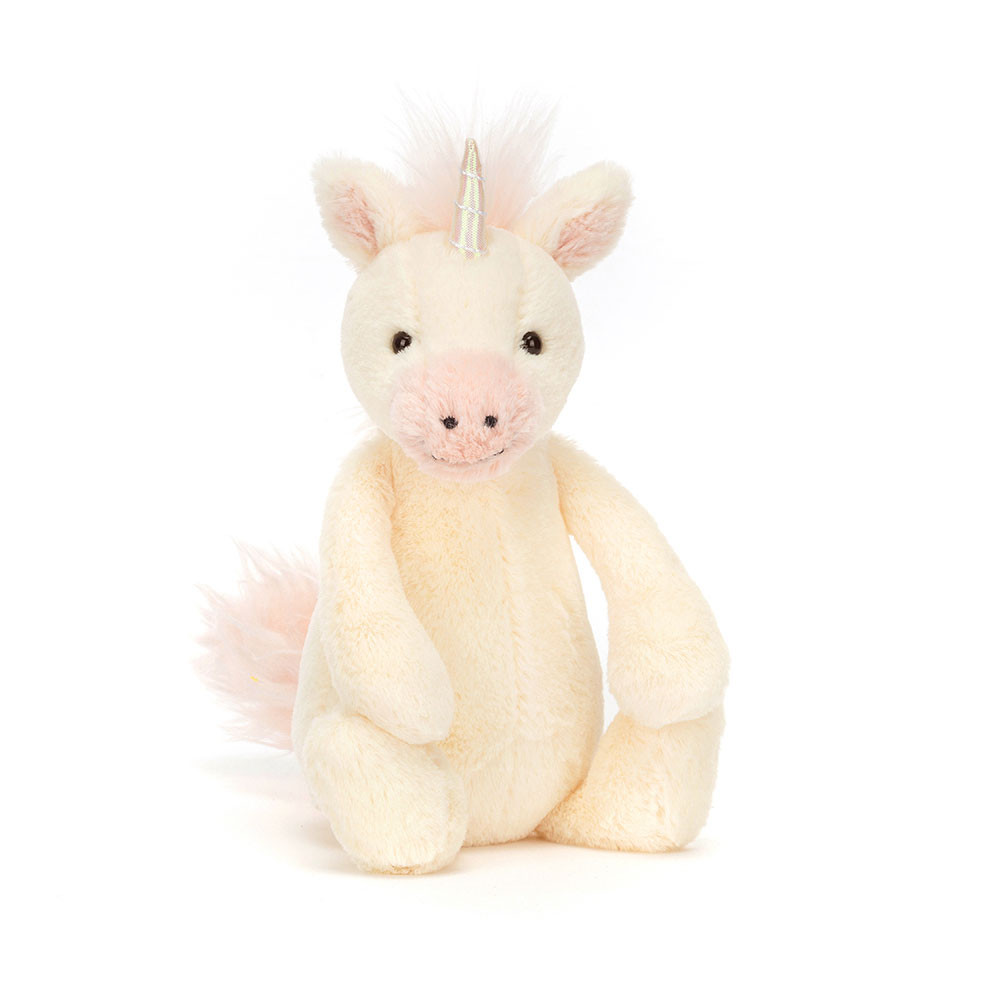 Jellycat Bashful Unicorn - Small, 18cm x 9cm x 8cm